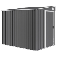 Outsunny Metall Gerätehaus 2,81m² 154x206,5x181 cm Geräteschuppen mit Pultdach Fundament