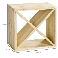 HOMCOM Mobiletto Portabottiglie per Vini e Liquori 24 Bottiglie Legno Naturale(m-3)