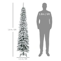 HOMCOM Albero di Natale Innevato a 2 Sezioni con 395 Rami in Metallo e Plastica, 46x46x180cm, Verde(m-3)