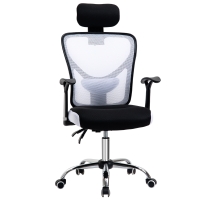 Vinsetto Fauteuil de bureau, chaise de bureau en maille avec hauteur réglable, dossier inclinable, 62x67x118cm, noir et blanc