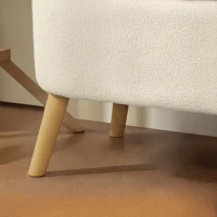 HOMCOM Banco de Almacenamiento de 65L en Tela de Peluche y Patas de Madera, 120x42x45 cm, Beige(m-5)