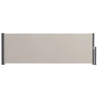Outsunny Seitenmarkise, Seitenrollo, ausziehbar, Sichtschutz, Aluminium/Polyester, 3 x 1 m, Hellgrau(m-1)