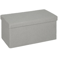 HOMCOM Panca Contenitore Imbottita con Coperchio, 76x38x38 cm, Grigio Chiaro