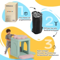 AIYAPLAY 12-delige Set Schuim Blokken om te Klimmen, Bouwen, Kruipen, Binnen Speelmatten met Cordbekleding, Groen+Roze(m-7)