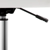 HOMCOM Cadeira de Escritório sem Apoio para os Braços Cadeira de Escritório Giratória com Altura Ajustável 48x52x78-90 cm Branco(m-13)