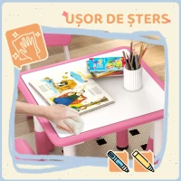 Aiyaplay Set Masa & Scaune Reglabile 18–60 luni cu Tablita – Roz(m-5)