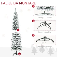 HOMCOM Albero di Natale Innevato a 2 Sezioni con 395 Rami in Metallo e Plastica, 46x46x180cm, Verde(m-6)