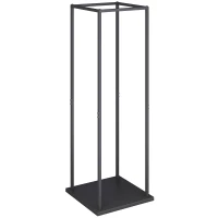 Outsunny Estante de Leña Metálico de Chimenea Soporte para Leña con Base Elevada Anti-vuelco Carga 100 kg 33x33x110 cm Negro(m-1)