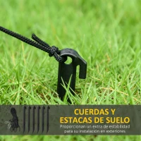 Outsunny Calabaza Inflable de Halloween con Fantasma Lápida con Luces LED IP44 e Inflador para Fiestas 240x130x130 cm Multicolor(m-5)