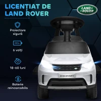 AIYAPLAY Mașinuță Electrică pentru Copii 18 Luni-5 Ani cu Licență Land Rover cu Muzică, USB și MP, 65x43x40 cm ,Alb(m-5)