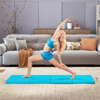 SPORTNOW Faltbare Gymnastikmatte 5 cm Dicke mit Tragegriffen und Tasche für Yoga Aerobic Blau(m-2)
