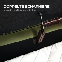 HOMCOM Opbergbank Ovaal met 72L Opbergruimte en Opklapbaar Deksel in Fluwelen stof en Hout, 108x44x43,5 cm, Donkergroen(m-7)