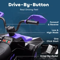 AIYAPLAY Quad Eléctrico para Niños, 24V Vehículo Eléctrico con 4 Ruedas, Faros, Puerto USB, Función MP3, 6,5 km/h, 3-8 años(m-5)