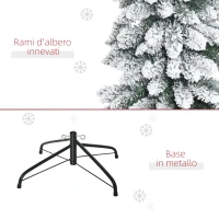 HOMCOM Albero di Natale Innevato a 2 Sezioni con 395 Rami in Metallo e Plastica, 46x46x180cm, Verde(m-7)