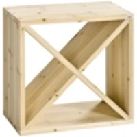 HOMCOM Mobiletto Portabottiglie per Vini e Liquori 24 Bottiglie Legno Naturale(m-8)