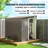 Outsunny Metalen tuinhuis 2,81m² 154x206,5x181 cm tuinschuur met schuin dak en fundering(m-4)