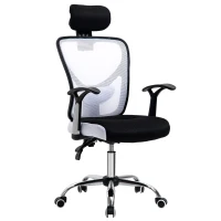 Vinsetto Fauteuil de bureau, chaise de bureau en maille avec hauteur réglable, dossier inclinable, 62x67x118cm, noir et blanc(m-11)