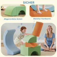 AIYAPLAY 5-delige Softbuks set voor kleinkinderen, voor klimmen, kruipen, bouwen, lichtgewicht, corduroy, schuim, kleurrijk(m-6)