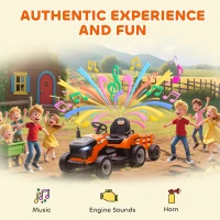 AIYAPLAY Tractor eléctrico para niños, Tractor para montar con control remoto, Arranque suave, para niños de 3-8 años, Naranja(m-4)