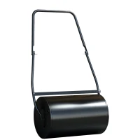 DURHAND 38L Heavy Duty Water or Sand Filled Garden Steel Lawn Roller Drum Φ50cm Black(m-10)