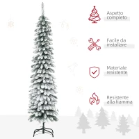 HOMCOM Albero di Natale Innevato a 2 Sezioni con 395 Rami in Metallo e Plastica, 46x46x180cm, Verde(m-4)