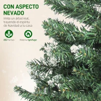 HOMCOM Árbol de Navidad de Abeto 180 cm con Luces LED 9 Modos de Iluminación 802 Ramas con Nieve Artificial Verde(m-6)