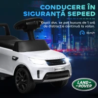 AIYAPLAY Mașinuță Electrică pentru Copii 18 Luni-5 Ani cu Licență Land Rover cu Muzică, USB și MP, 65x43x40 cm ,Alb(m-7)