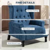 HOMCOM 150° Reclining Vintage Armchair, with footrest, Royal Blue(m-6)