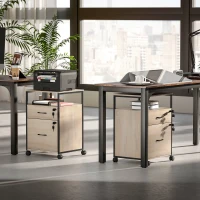 Vinsetto Cajonera de Oficina Cajonera para Escritorio con 2 Cajones y Ruedas para Tamaño Carta A4 44x40x66,5 cm Tono Madera(m-9)