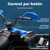 AIYAPLAY Quad Eléctrico para Niños de 3-8 Años 24V con 2 Motores Velocidad hasta 6,5 km/h Ruedas con Suspensión Azul(m-9)