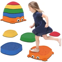 AIYAPLAY 5PCS Sensory Stepping Stones for Toddlers, Frog-Shaped Kids Stepping Stones Set with Anti-Slip Edging for Ages 2-8(m-10)