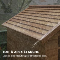 Outsunny Abri de jardin 2,88m² cabane à outils extérieur en bois toit étanche avec fenêtre transparente, plancher inclus(m-7)