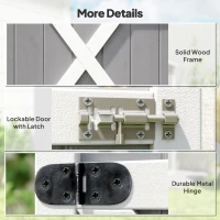 Outsunny Wooden Garden Storage Shed, Garden Shed Tool Cabinet Organiser with Shelves, 75 x 56 x115cm, Grey(m-6)