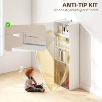 HOMCOM 5-Tier Bookcase with Adjustable Shelf - Rustic Brown(m-7)