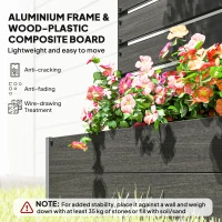 Outsunny Raised Bed for Garden, Planter with Trellis for Climbing Plants, Vines, Planter Box with Drainage Gap, Black(m-5)