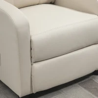 HOMCOM Poltrona de Massagem Reclinável com 2 Zonas de Massagem 8 Programas e 5 Níveis de Intensidade 68x88x98 cm Creme(m-11)