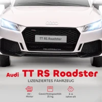HOMCOM Kinder-Elektroauto Audi TT RS Roadster, 3 km/u, Afstandsbediening, LED, USB, Wit(m-4)