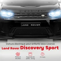 AIYAPLAY Voiture électrique pour enfants Land Rover Discovery Sport, 12V avec télécommande, lumières LED, pour 3-6 ans, noir(m-4)