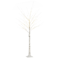 HOMCOM Arbre lumineux LED, décoration lumineuse blanc chaud, 96 LEDs 180 cm, décoration de noël, chambre, maison, blanc