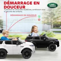 AIYAPLAY Voiture électrique pour enfants Land Rover Discovery Sport, 12V avec télécommande, lumières LED, pour 3-6 ans, blanc(m-6)