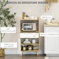 Homcom Dulap Microunde – Cu Sertar & Raft, Spatiu Organizare Bucatarie(m-4)
