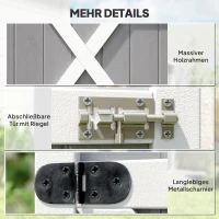 Outsunny Geräteschuppen mit Regalböden wetterbeständig 75 x 56 x 115cm Grau(m-6)