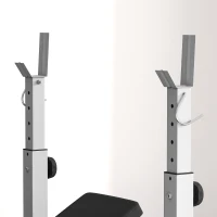 HOMCOM Adjustable Weight Bench with Squat Rack, Heavy Duty Bench Press Rack with Preacher Curl Pad, Leg Developer, Barbell Rack, Butterfly, Home Gym Strength Training Multiuse Workout Bench, Grey(m-9)