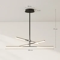 HOMCOM Suspension LED Moderne Ø100x79 cm avec Écran en Acrylique Angle de Lumière Ajustable pour Salon Chambre ou Cuisine(m-3)