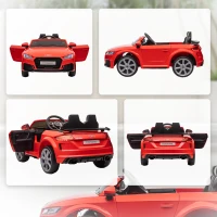 HOMCOM Macchina Elettrica per Bambini 3-5 Anni Licenza AUDI TT con Telecomando e Fari LED, 102x60x44 cm, Rosso(m-8)