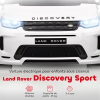 AIYAPLAY Voiture électrique pour enfants Land Rover Discovery Sport, 12V avec télécommande, lumières LED, pour 3-6 ans, blanc(m-4)