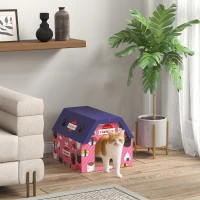 PawHut Cat Scratching Board, 2-in-1 Cardboard Cat House and Hideaway for Indoor Cats, Pink(m-2)