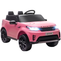 AIYAPLAY Land Rover Discovery Licensed 12V Kids Electric Car with Remote, 4 Wheel Suspension, Slow Start, Lights, Music, Pink(m-10)