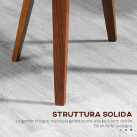 HOMCOM Set di 2 Sedie da Pranzo Stile Vintage Imbottite in Legno e Finta Pelle PU, Nero e Legno(m-6)
