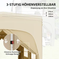 Outsunny 3 x 6 m Pop-up Pavillon mit Seitenwänden, UPF50+ höhenverstellbares Gartenzelt mit Tragetasche und Sandsäcken(m-5)
